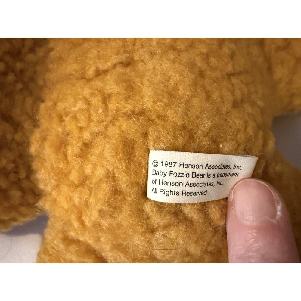 Vintage 1987 Muppets Baby Fozzie Bear Plush Christmas 8" Tall Stuffed Animal - Picture 8 of 8